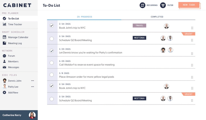 to do list for executive assistants